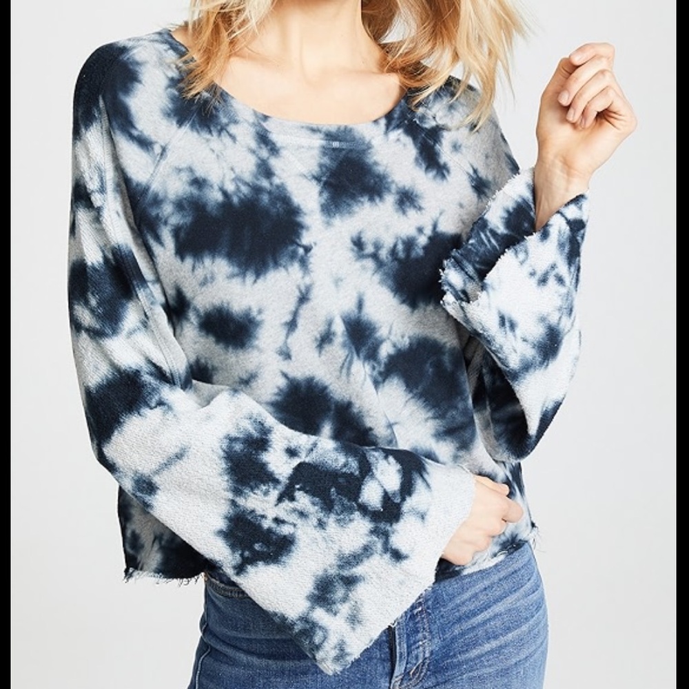 Splendid Night Haze Tie-Dye Cropped Sweatshirt Small